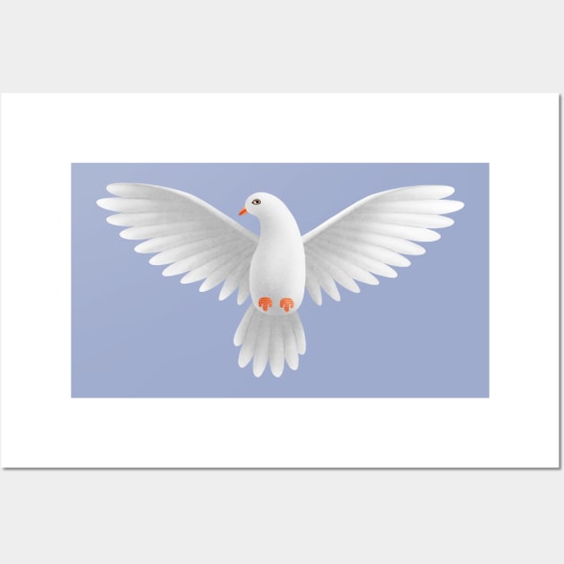 White Pigeon Wall Art by CleanRain3675